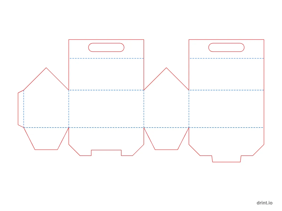 Gable box with handle — Dielines