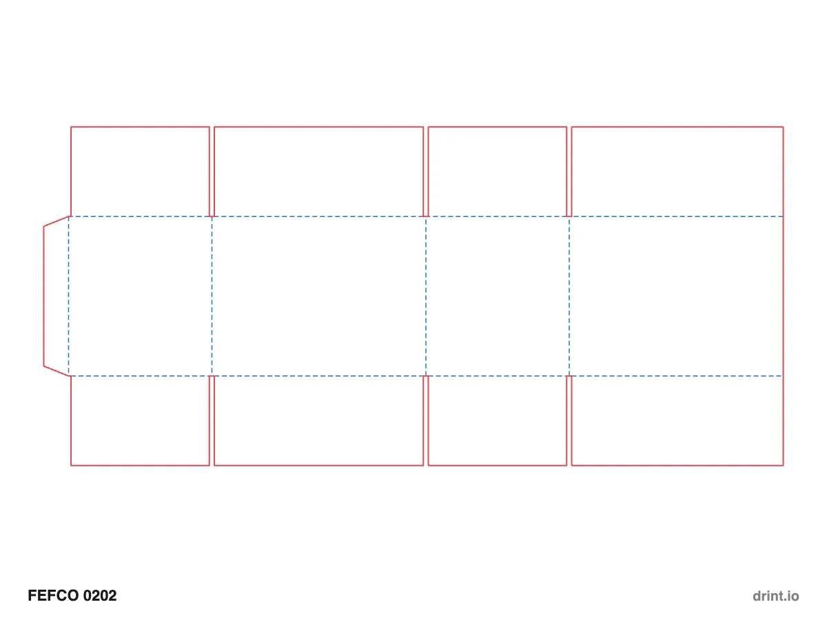 FEFCO 0202 — Overlap slotted container (OSC) — Dielines 300 × 200 × 220 mm