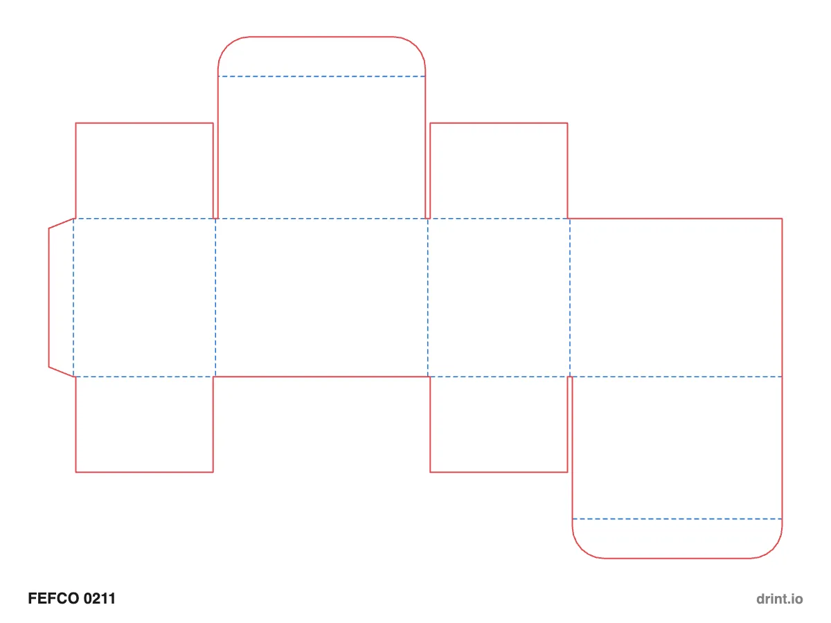 FEFCO 0211 — Tuck top, tuck bottom (opposite sides) — Dielines 300 × 200 × 220 mm
