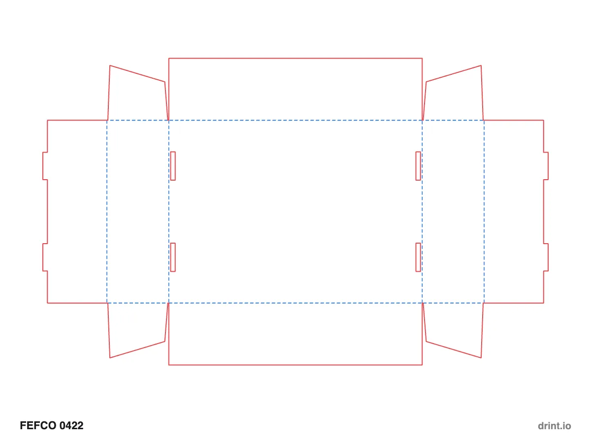 FEFCO 0422 — Self-locking tray, folded side walls — Dielines 250 × 180 × 60 mm