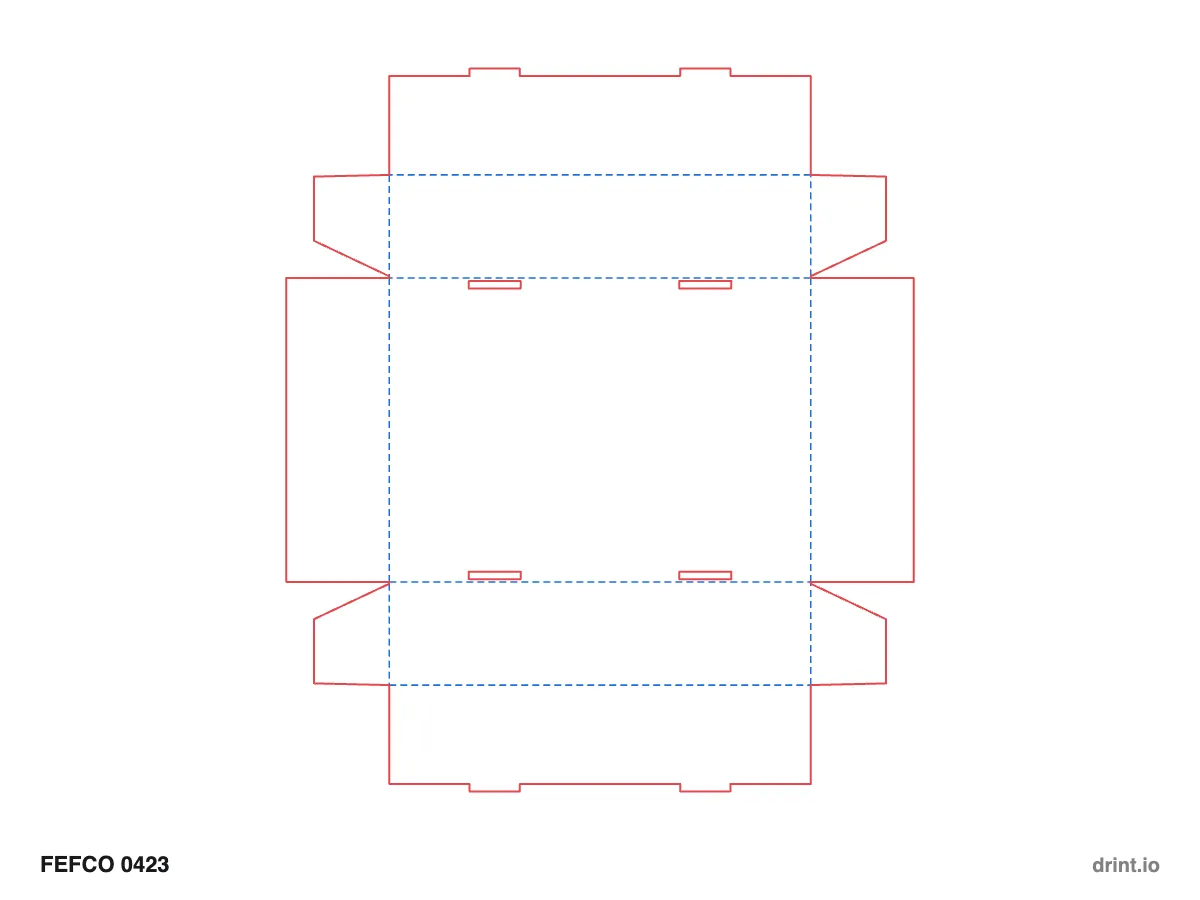 FEFCO 0423 — Self-locking tray, folded front and back — Dielines 250 × 180 × 60 mm