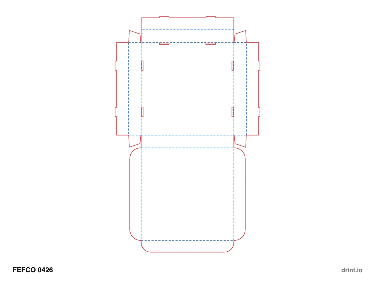 FEFCO 0426 — Pizza-style box — Dielines 300 × 300 × 40 mm