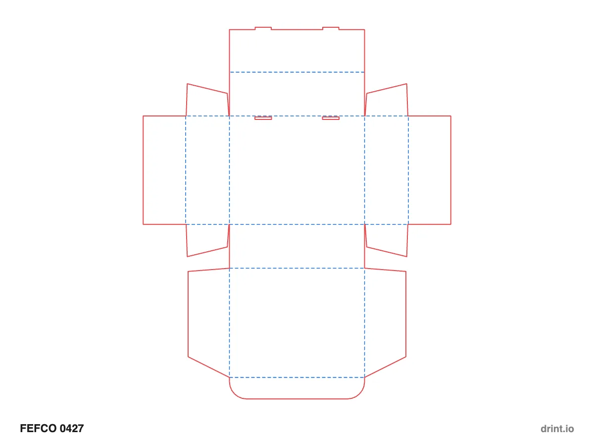 FEFCO 0427 — Mailer box (roll end, tuck front) — Dielines 250 × 200 × 80 mm