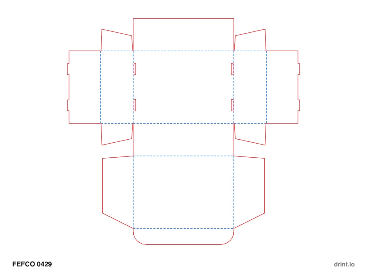 FEFCO 0429 — Mailer box with dust flaps — Dielines 250 × 180 × 80 mm