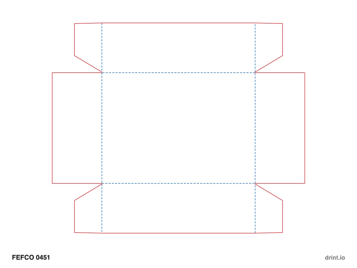 FEFCO 0451 — Pre-glued open tray — Dielines 250 × 180 × 80 mm