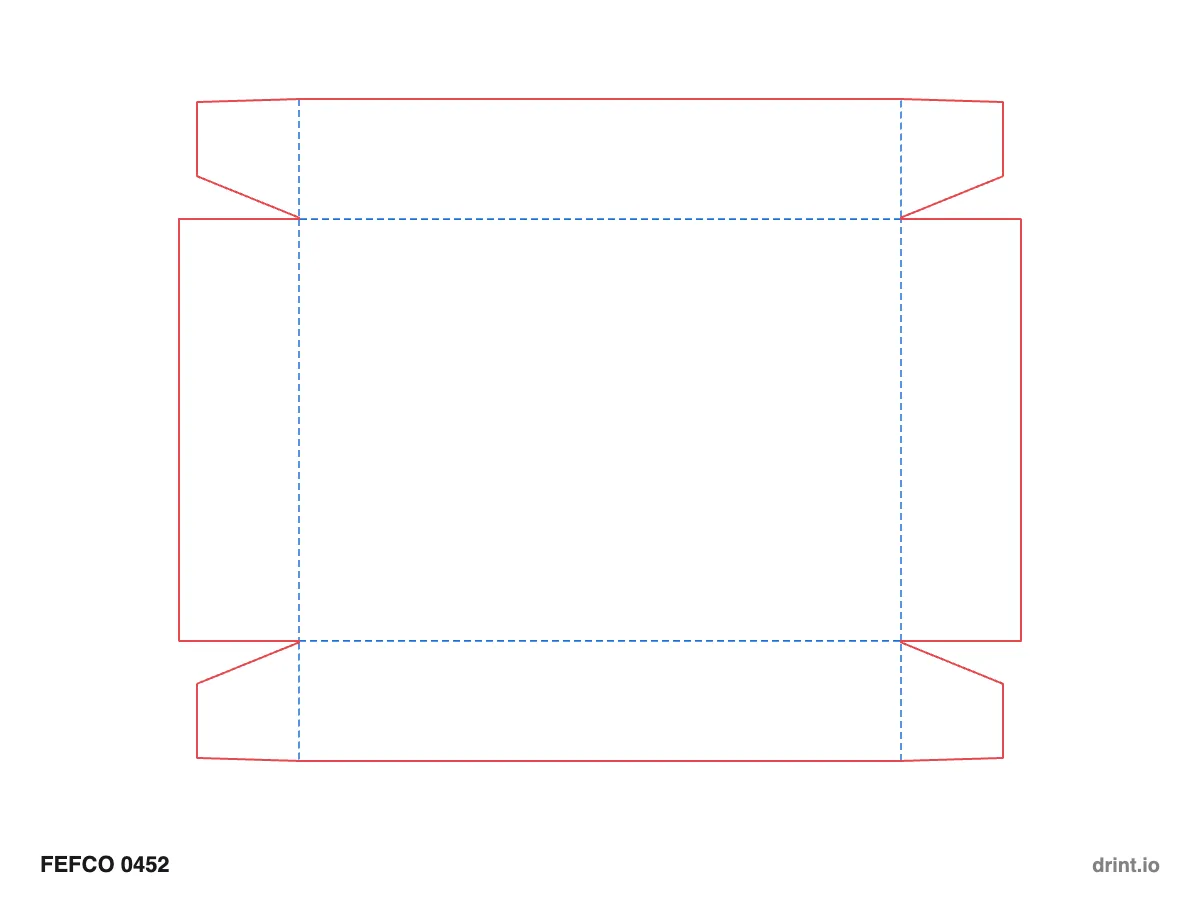 FEFCO 0452 — Folding tray without lid — Dielines 200 × 140 × 40 mm
