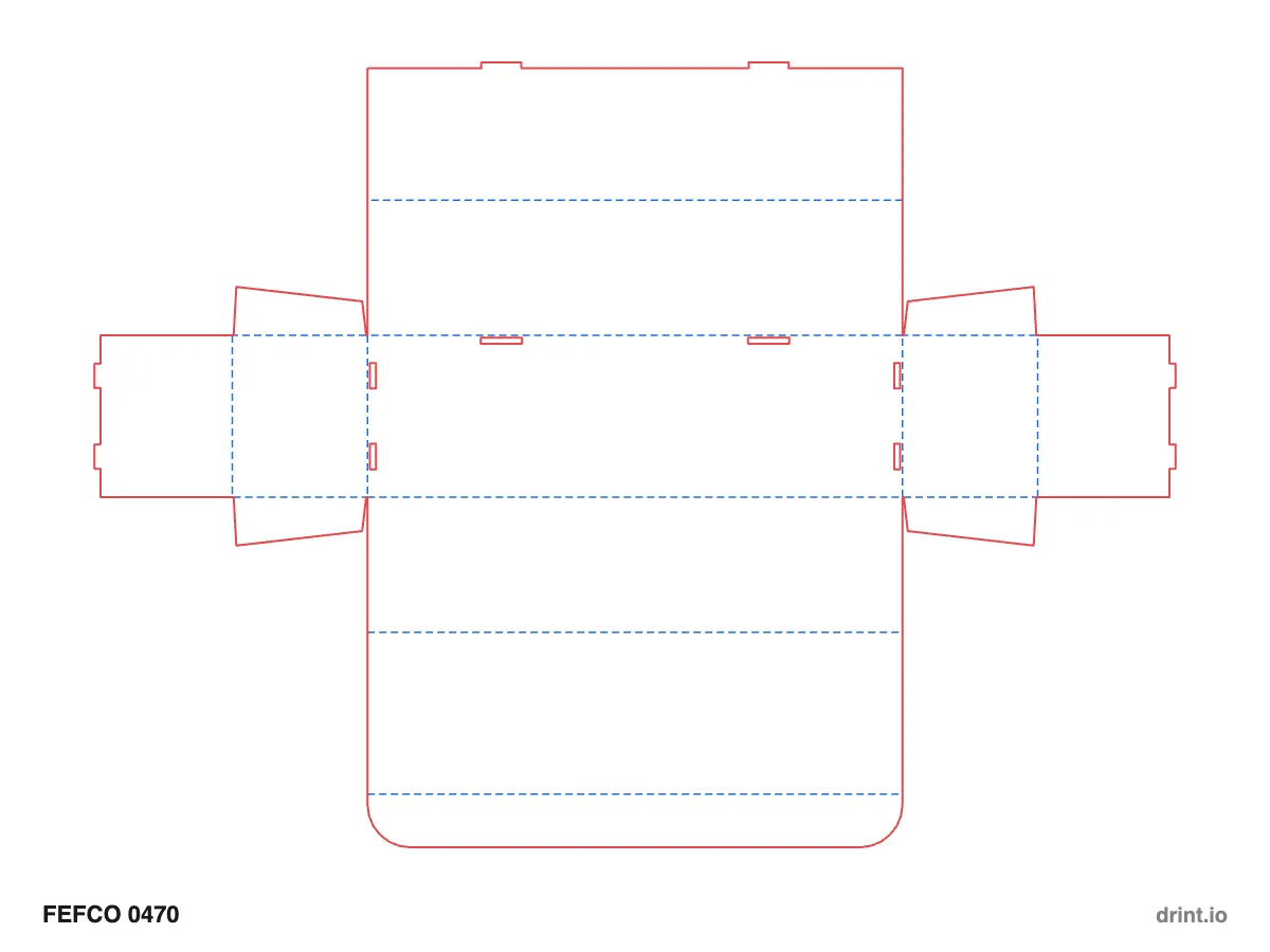 FEFCO 0470 — Long self-locking box, tuck lid, double front — Dielines 400 × 120 × 100 mm