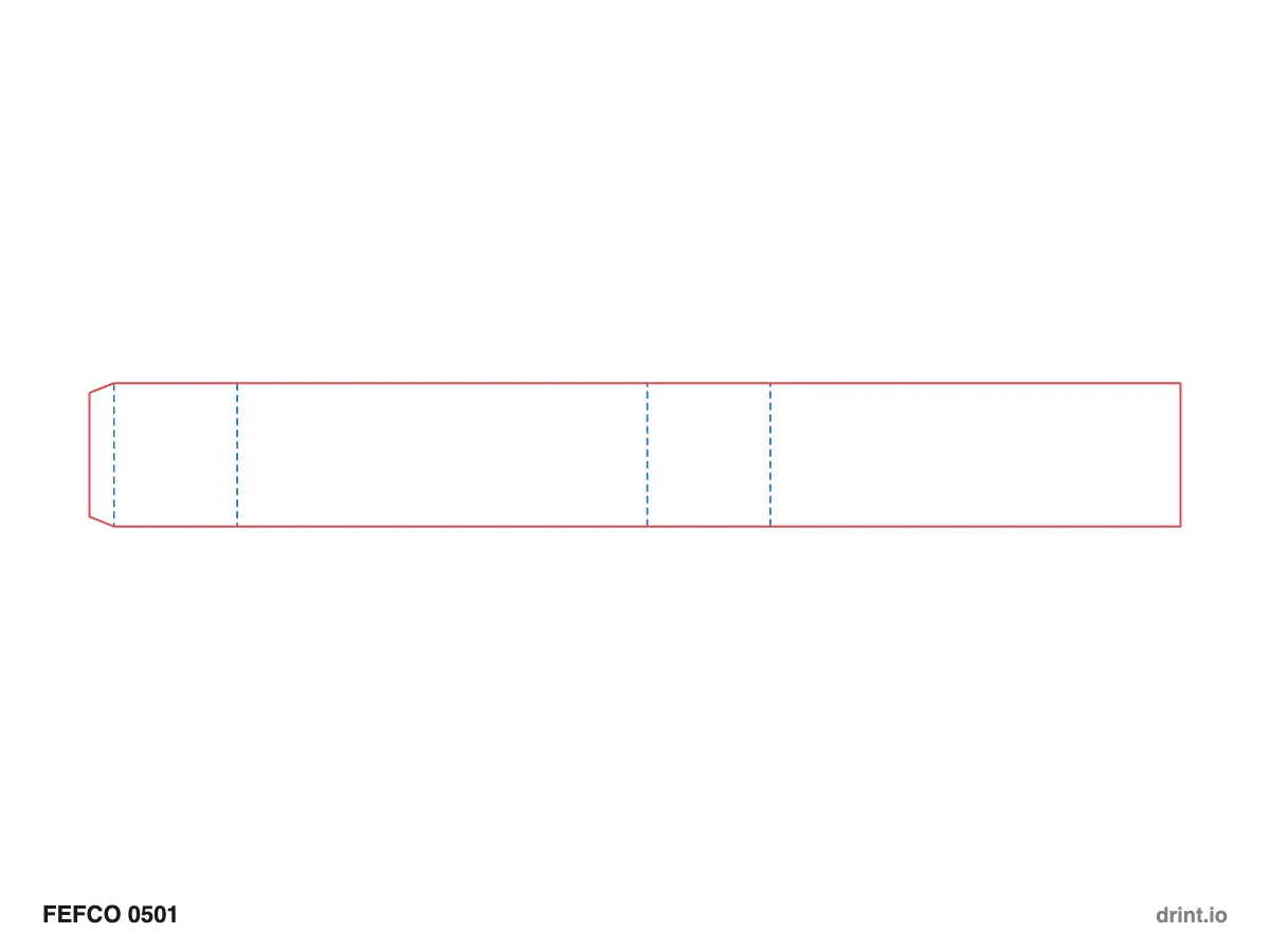 FEFCO 0501 — Sleeve (length × width) — Dielines 200 × 60 × 70 mm