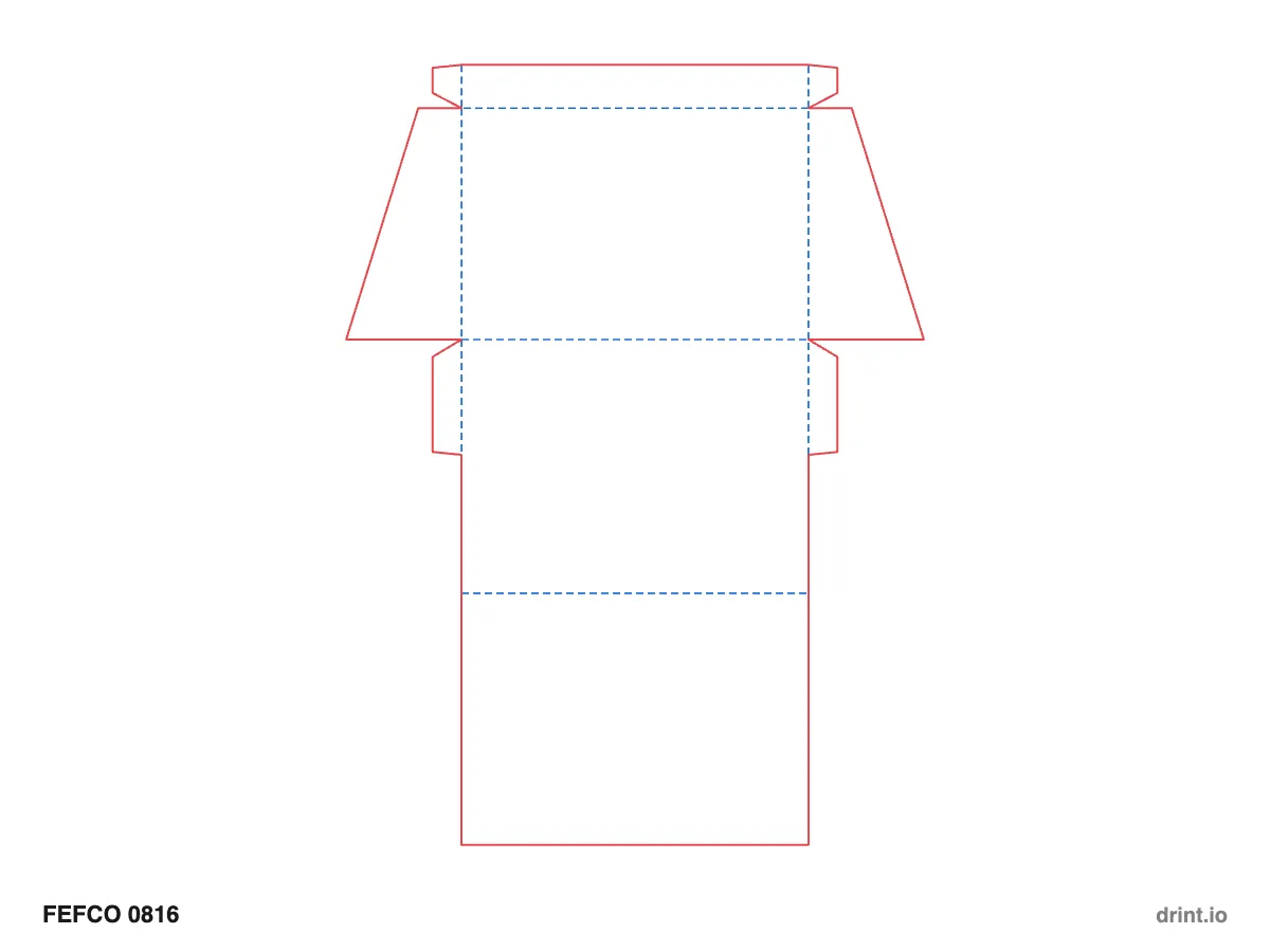 FEFCO 0816 — Display box with reinforced walls — Dielines 240 × 160 × 80 mm