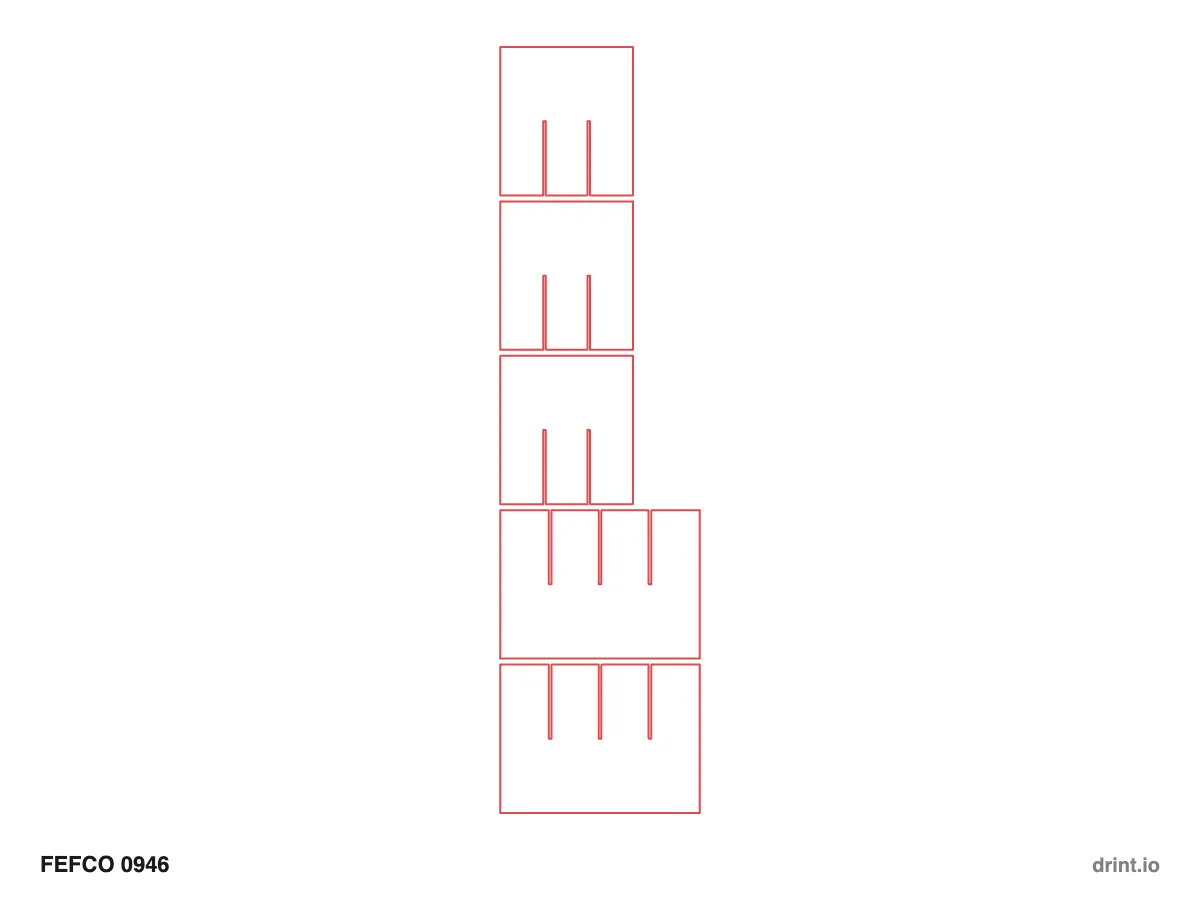 FEFCO 0946 — Carton dividers (partitions) — Dielines 270 × 180 × 200 mm