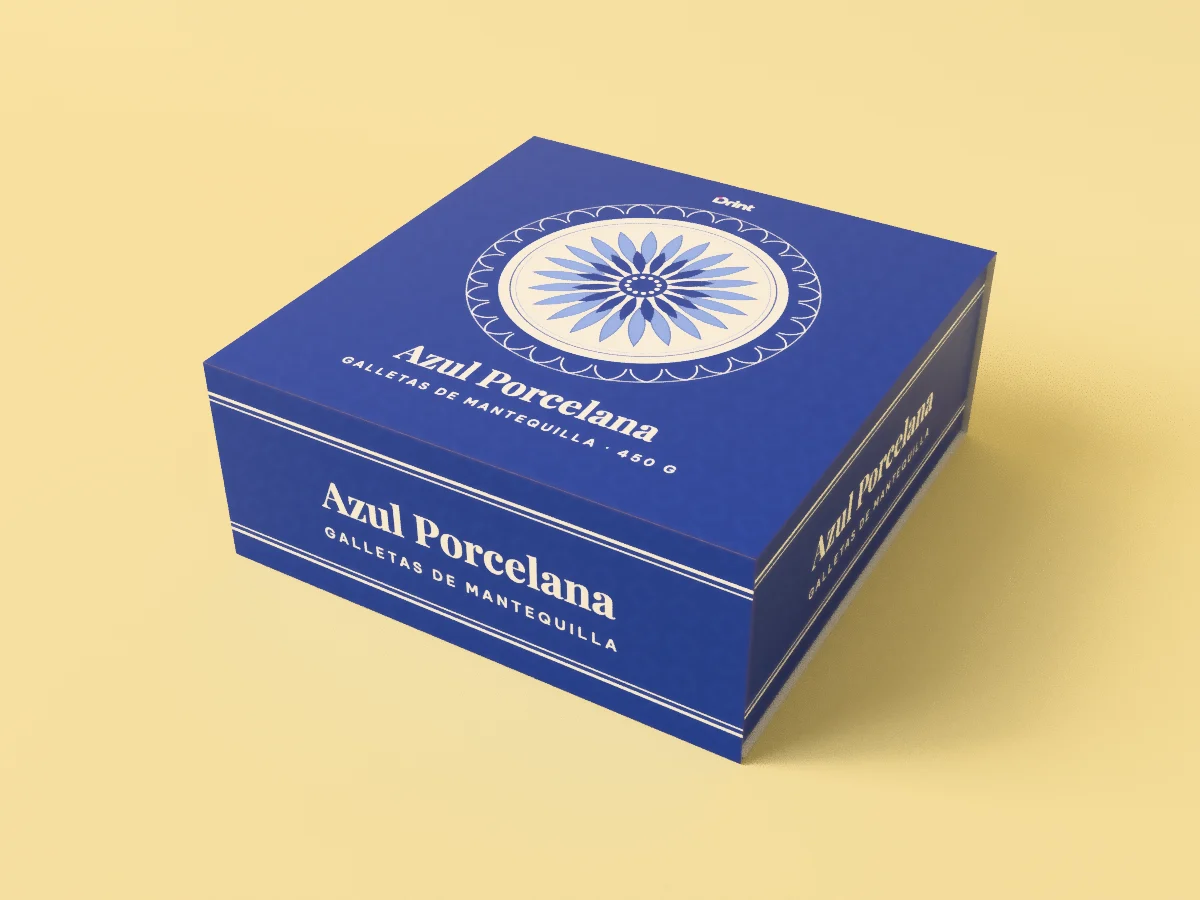 Azul Porcelana — Caja rígida imantada