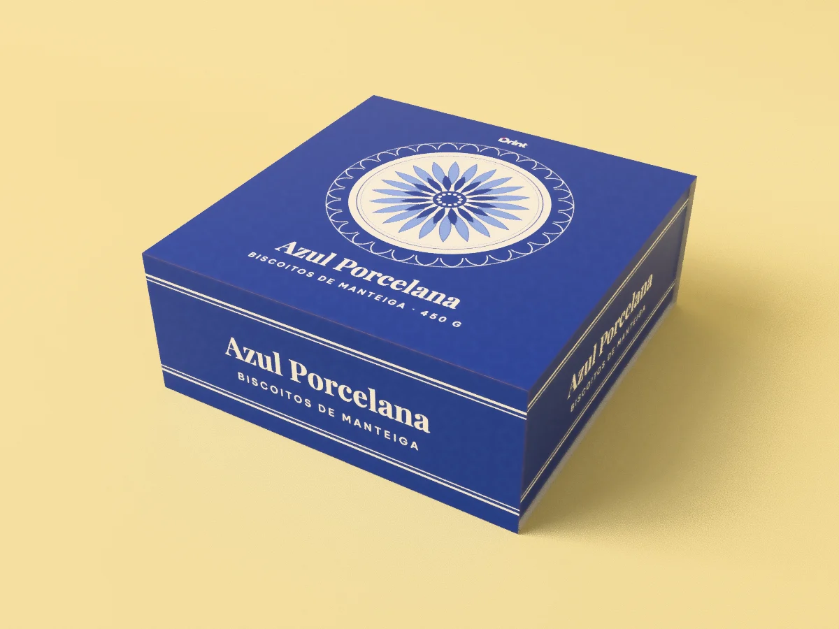 Azul Porcelana — Caixa rígida magnética