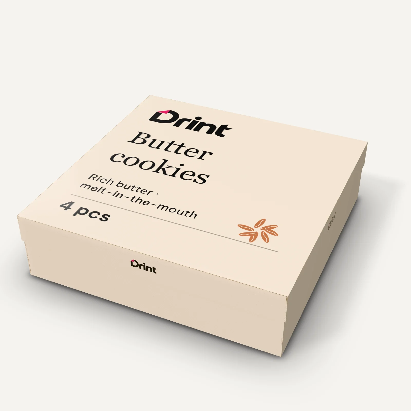 4-piece bánh pía box 3D mockup