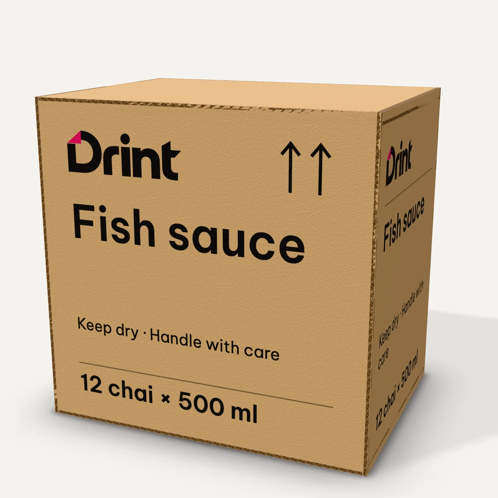 6-bottle fish sauce carton 3D mockup