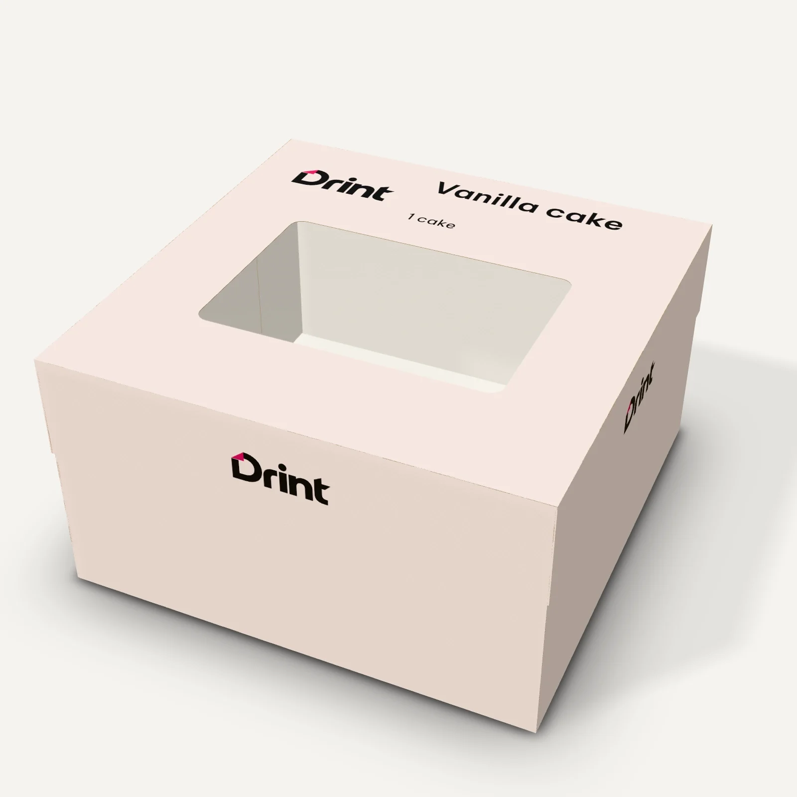 Cake box with window 3D mockup
