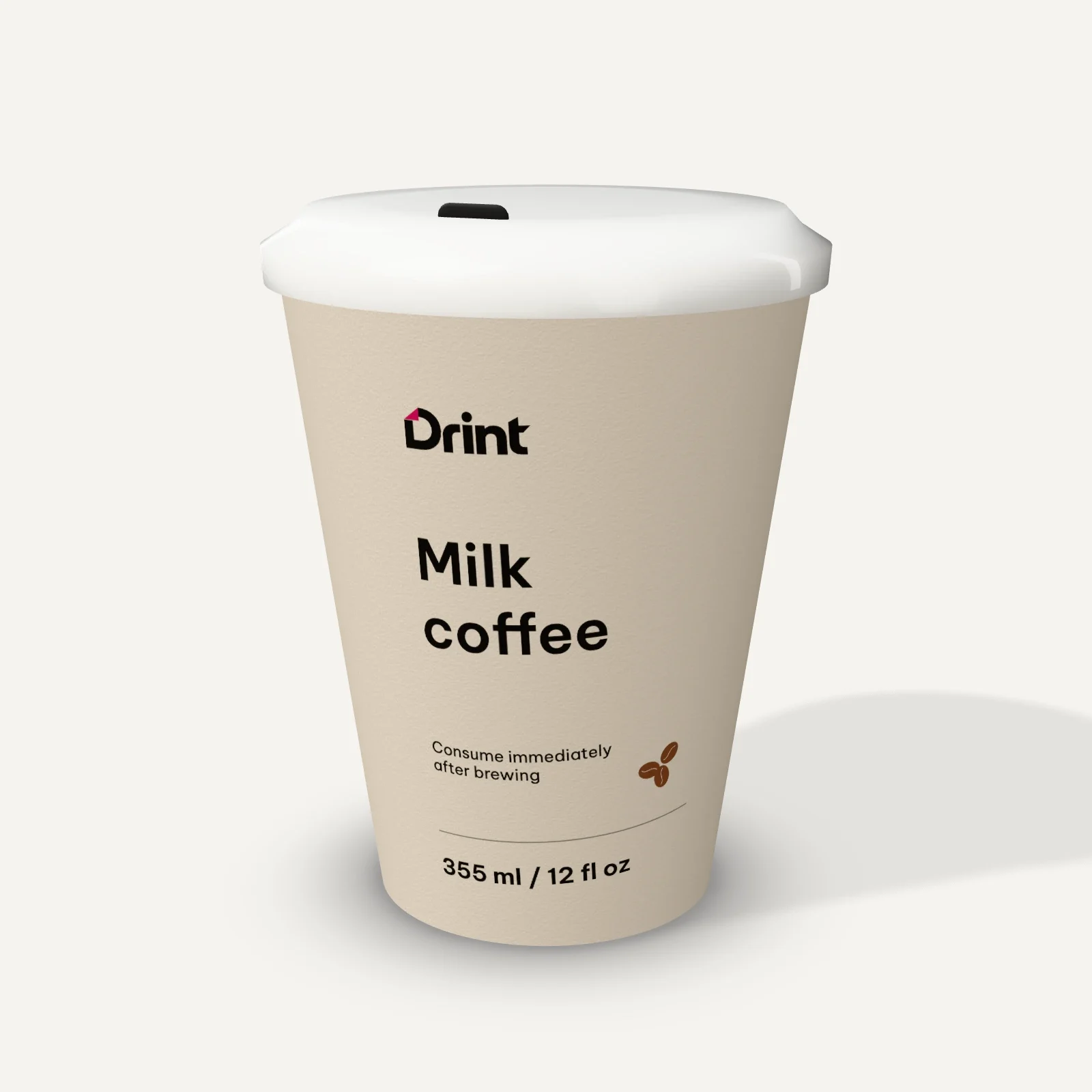 coffee cup, flat lid 3D mockup