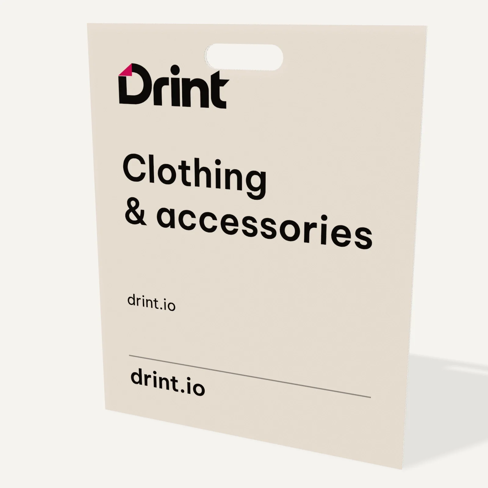 Die-cut handle bag 3D mockup