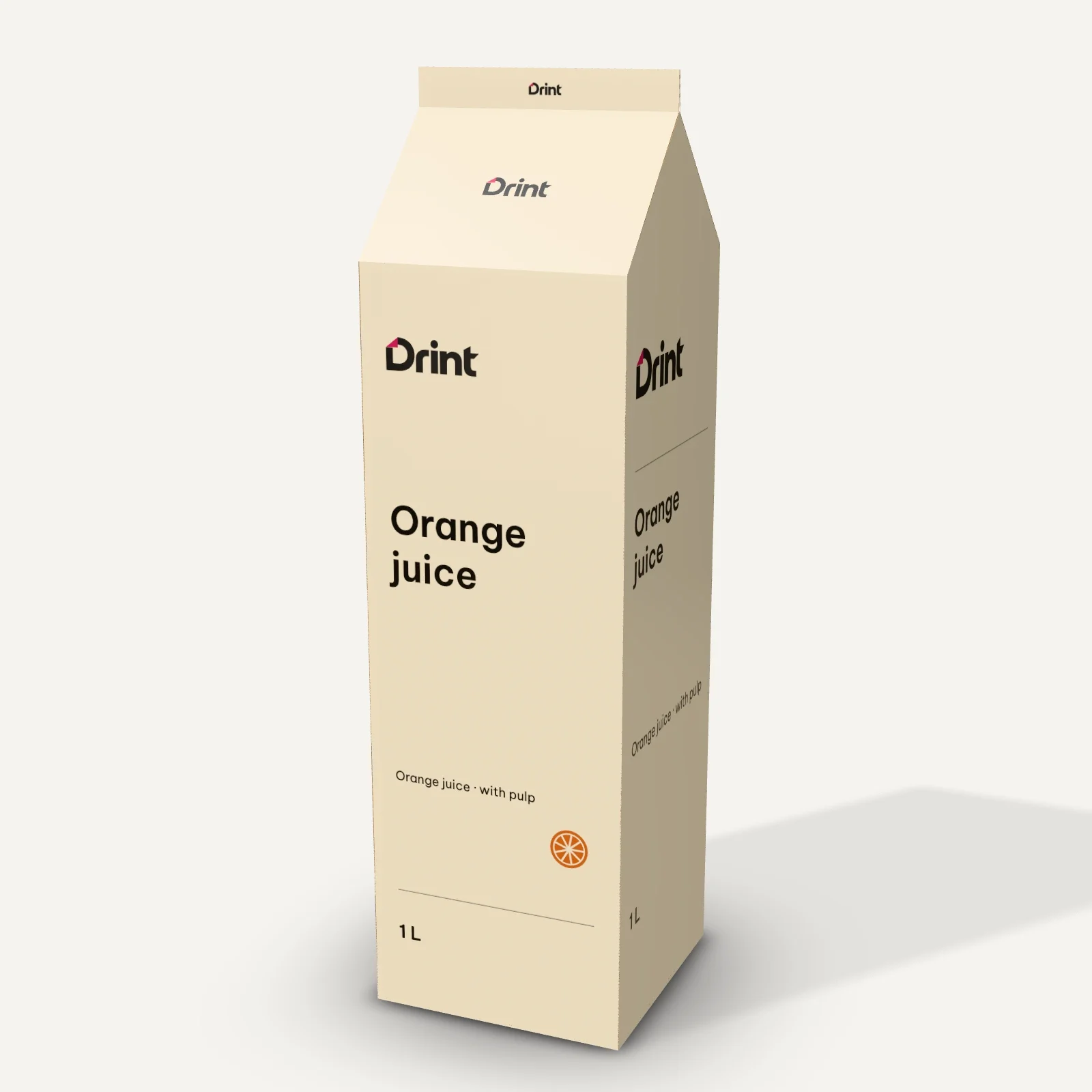 Gable-top juice carton 3D mockup