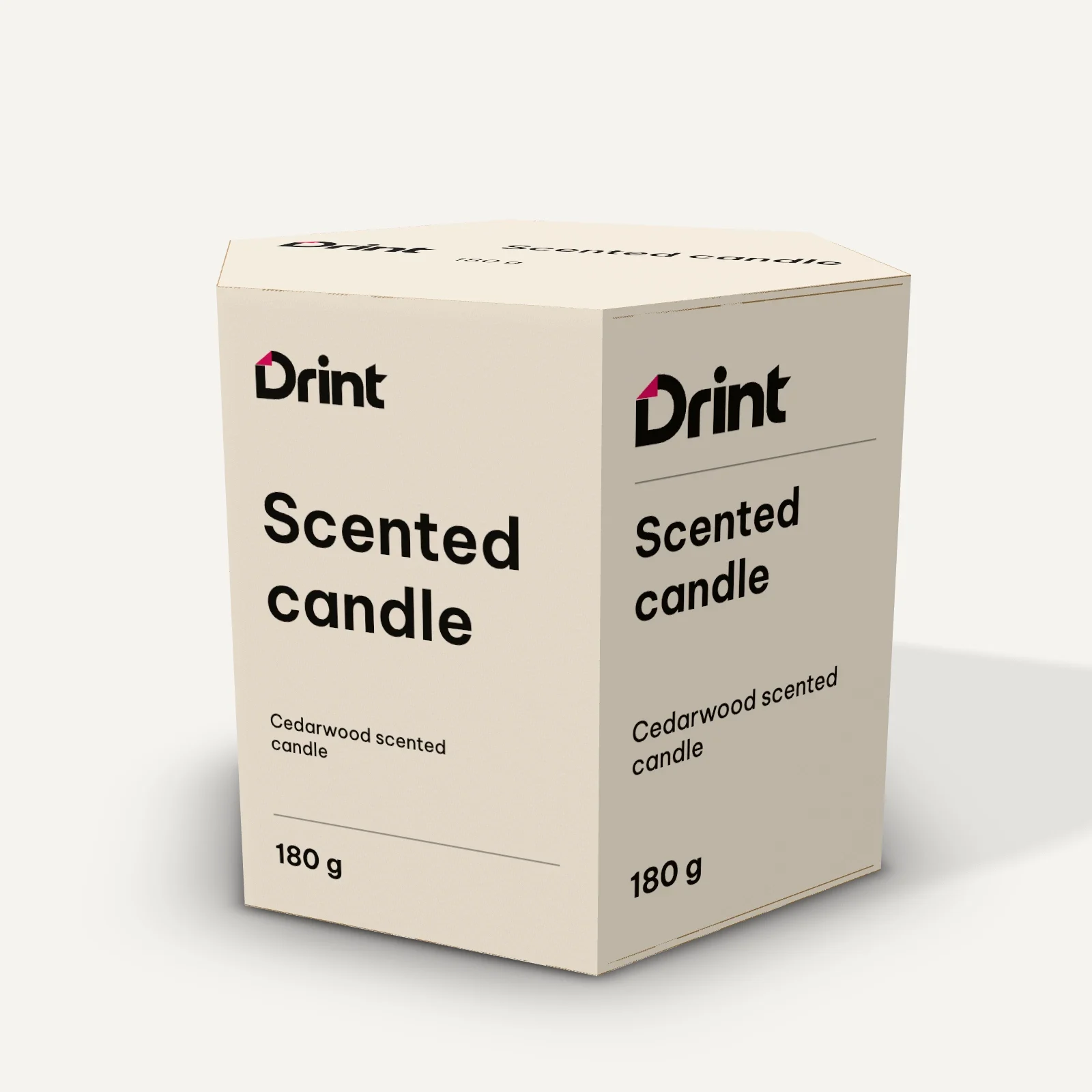 Hexagonal candle box 3D mockup