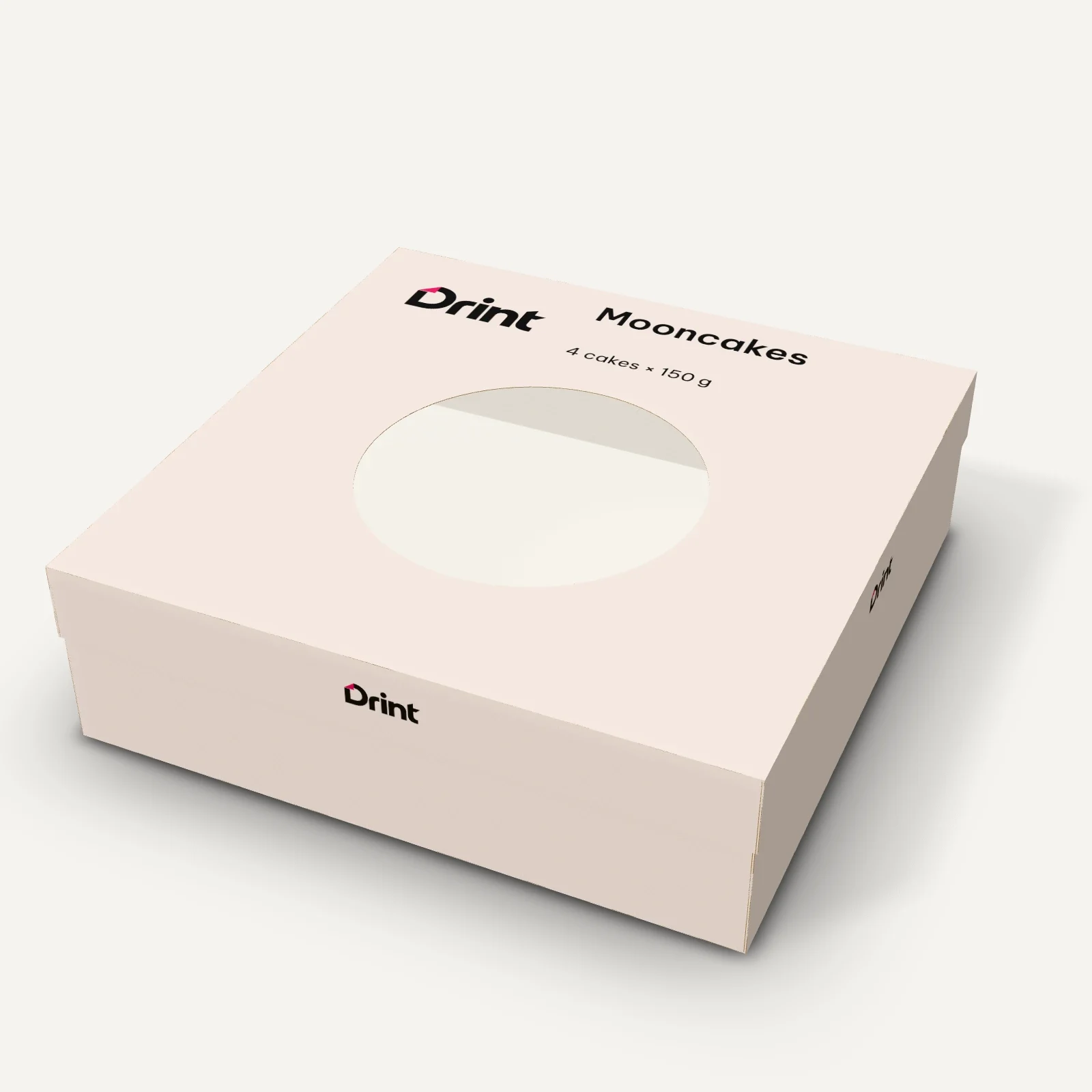 Mooncake box with window 3D mockup