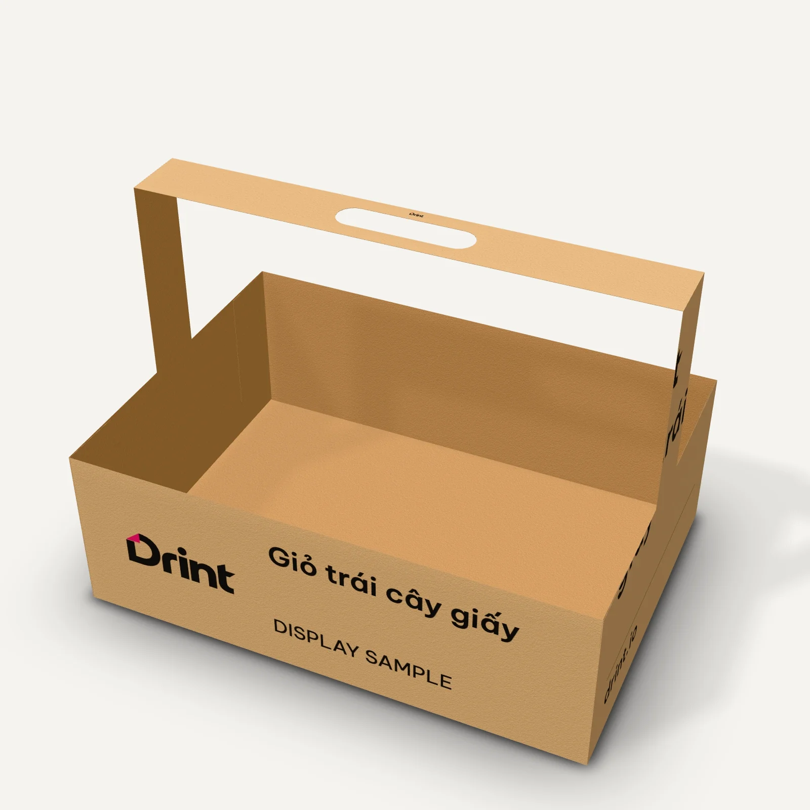 Paper fruit basket 3D mockup
