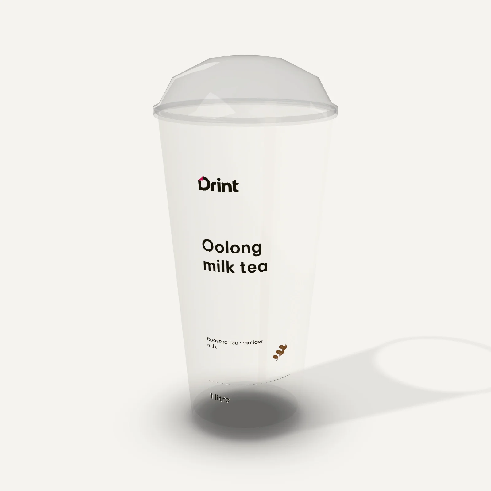 plastic milk tea cup 3D mockup