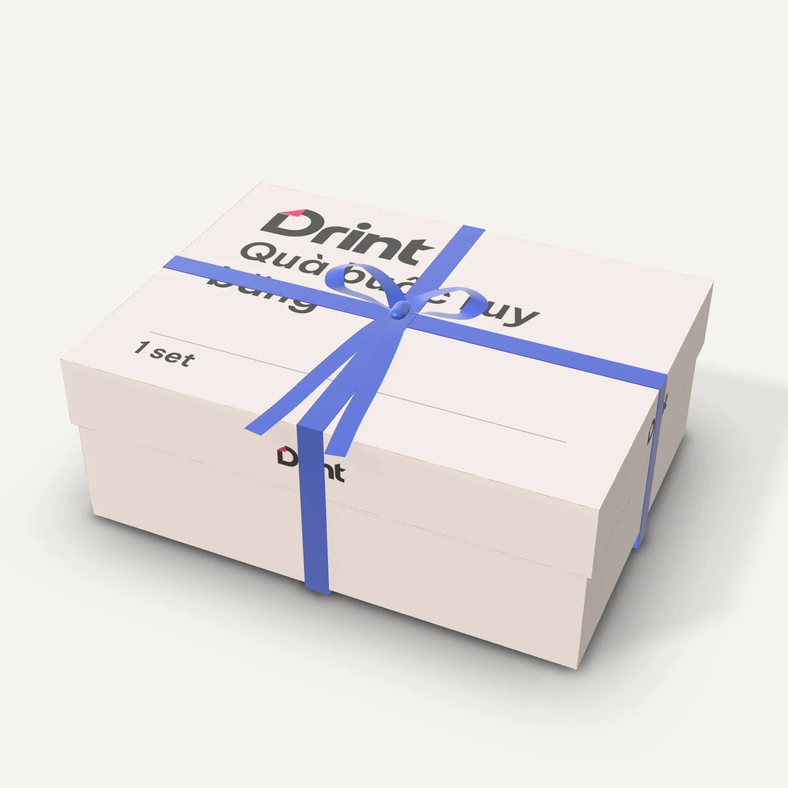 Ribbon-tied gift box 3D mockup