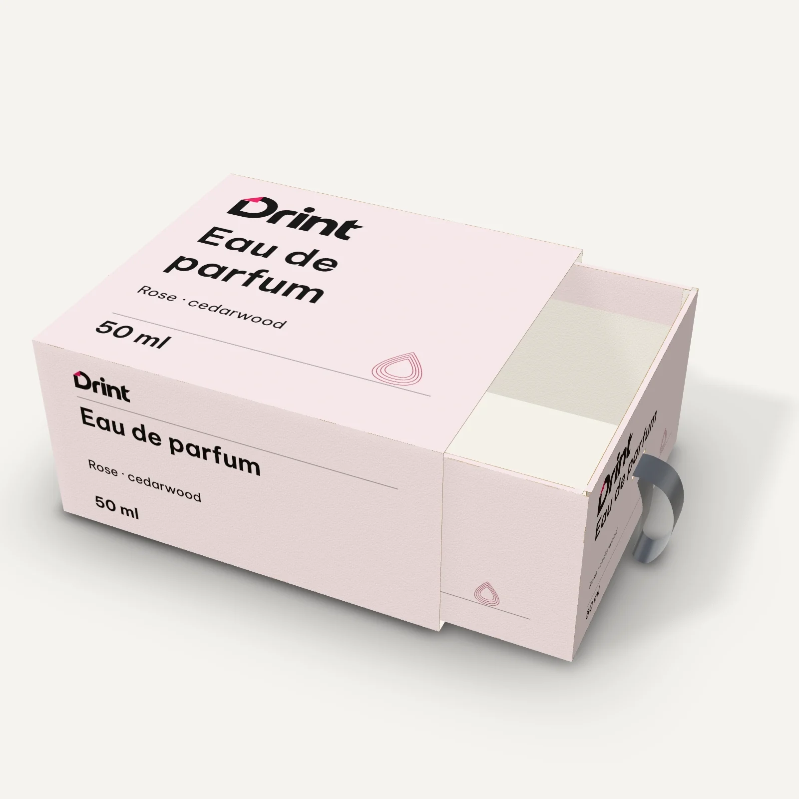 Rigid drawer box for perfume 3D mockup