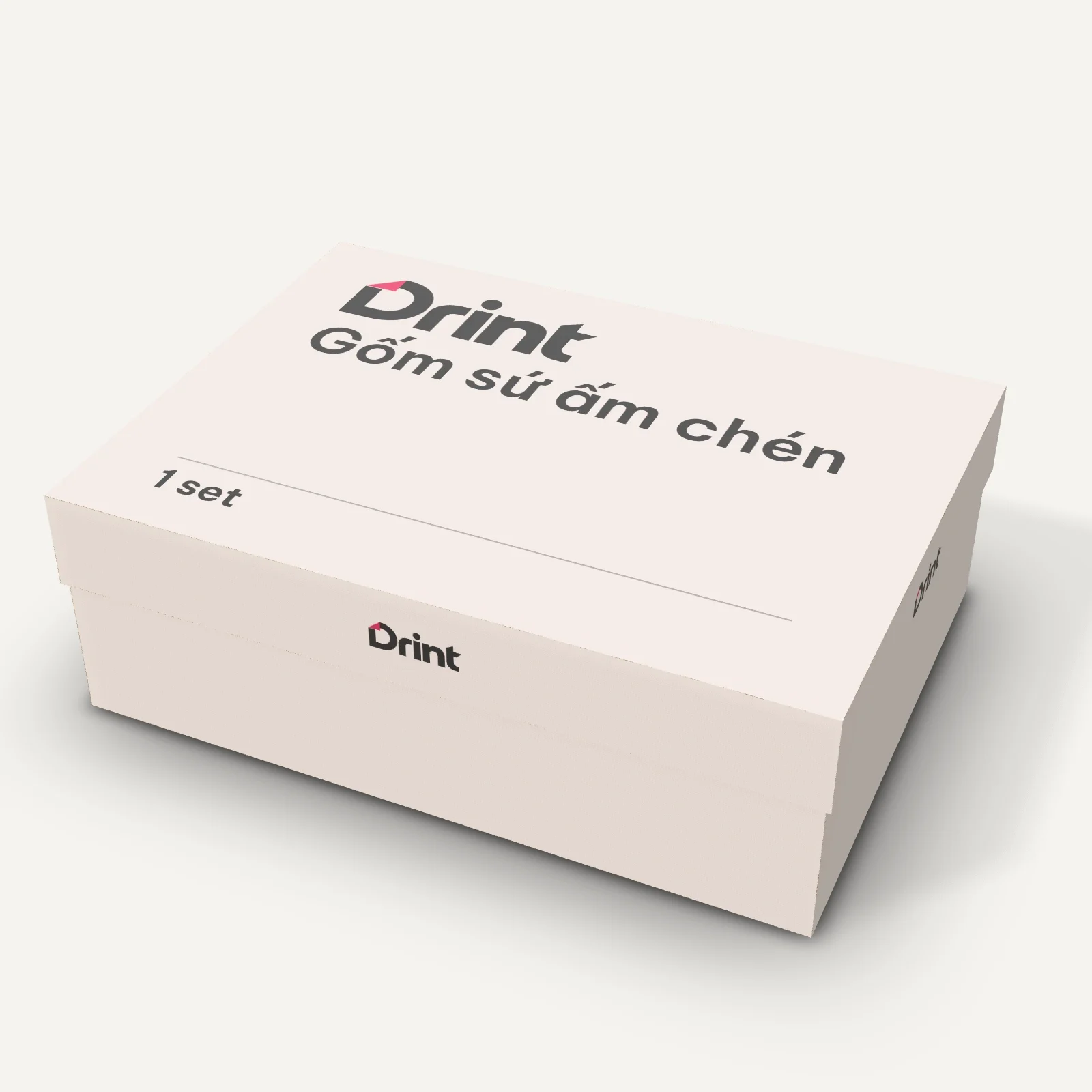 Rigid porcelain tea set box 3D mockup