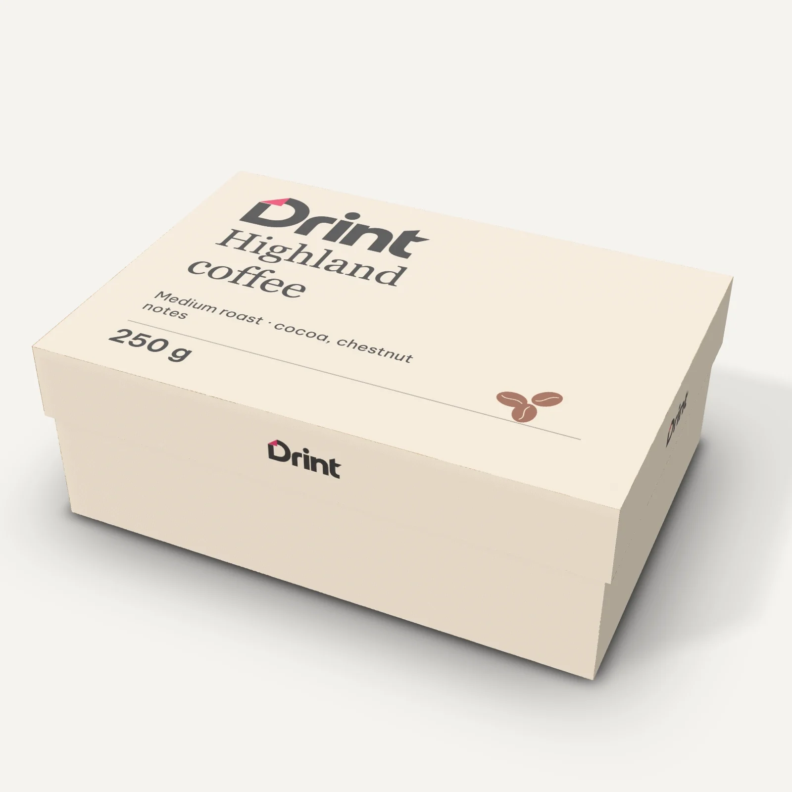 Rigid specialty coffee box 3D mockup