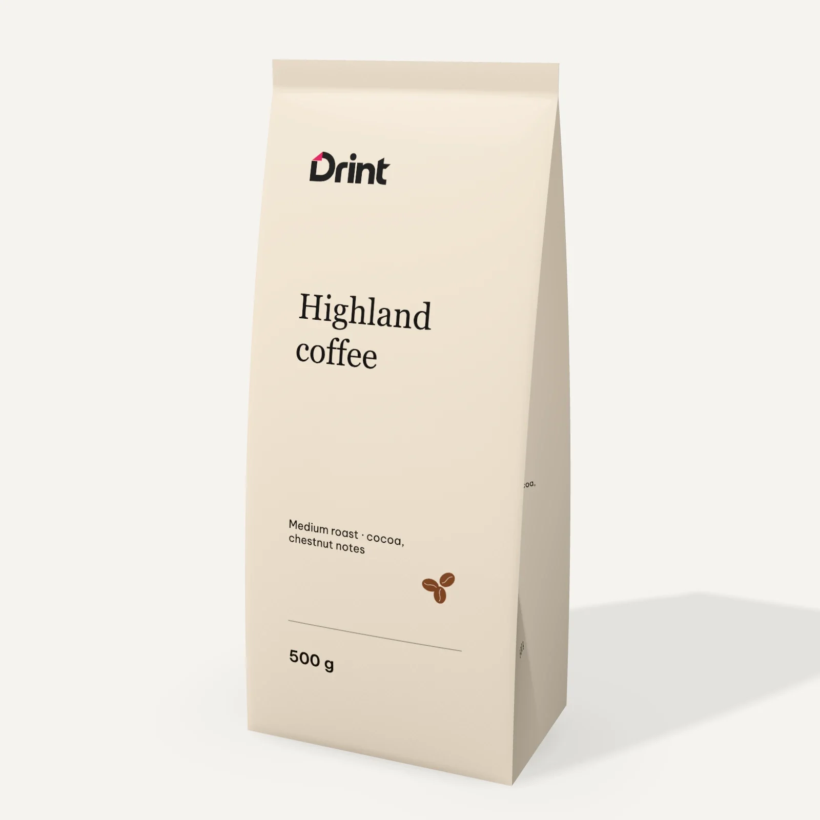 Side-gusset coffee bag 3D mockup