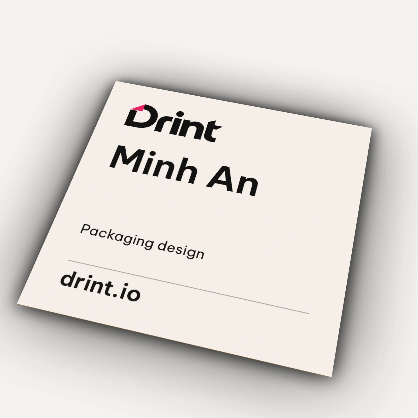 Square business card 3D mockup