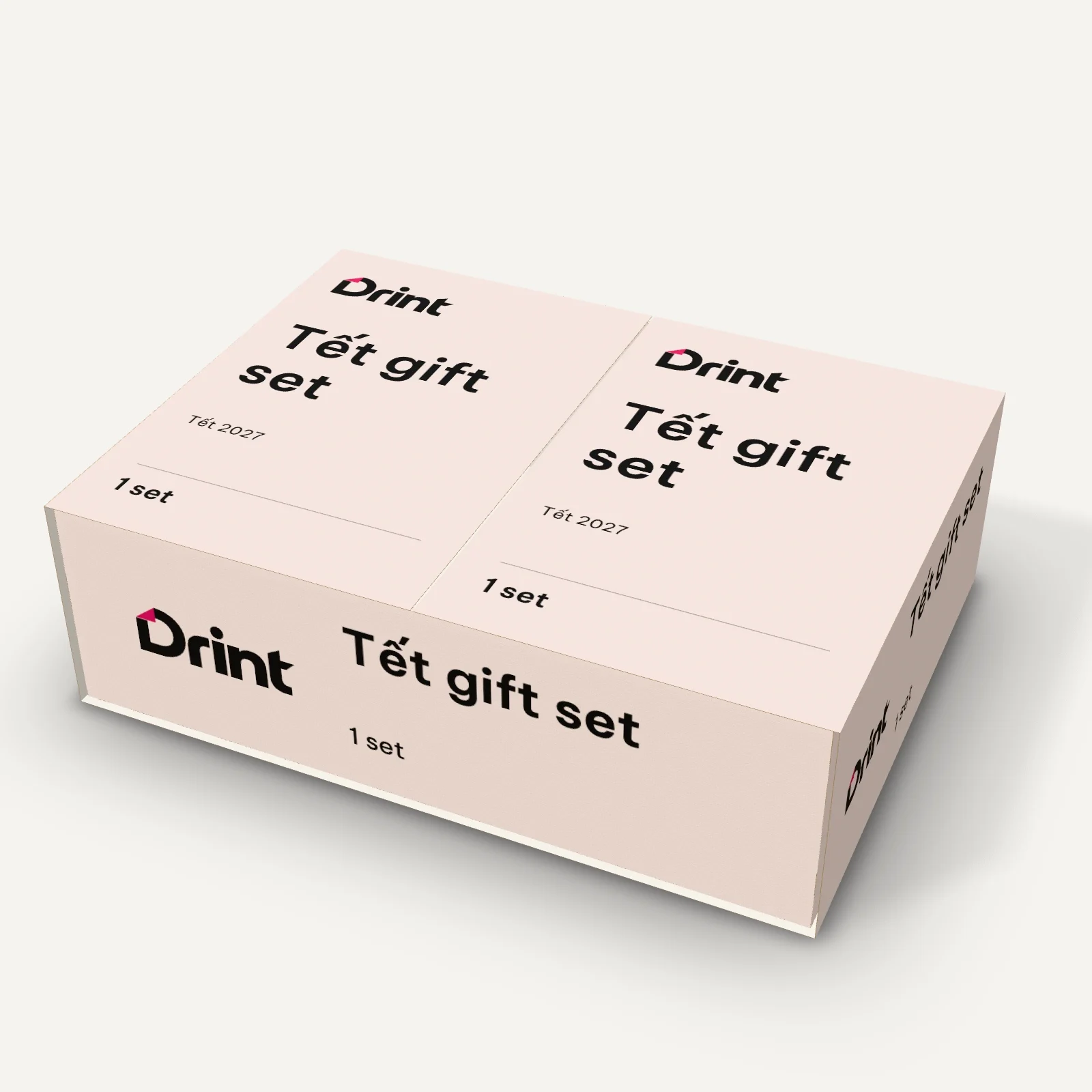 Tết double-door gift box 3D mockup