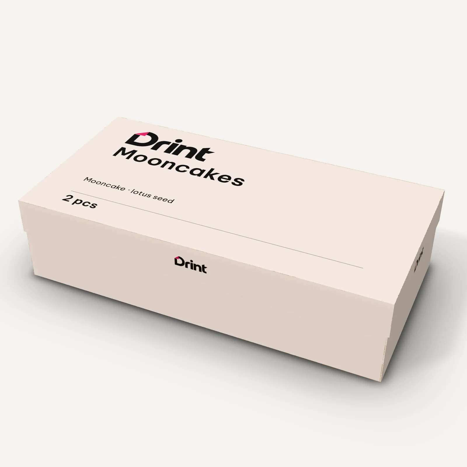 Two-piece 2-mooncake box 3D mockup