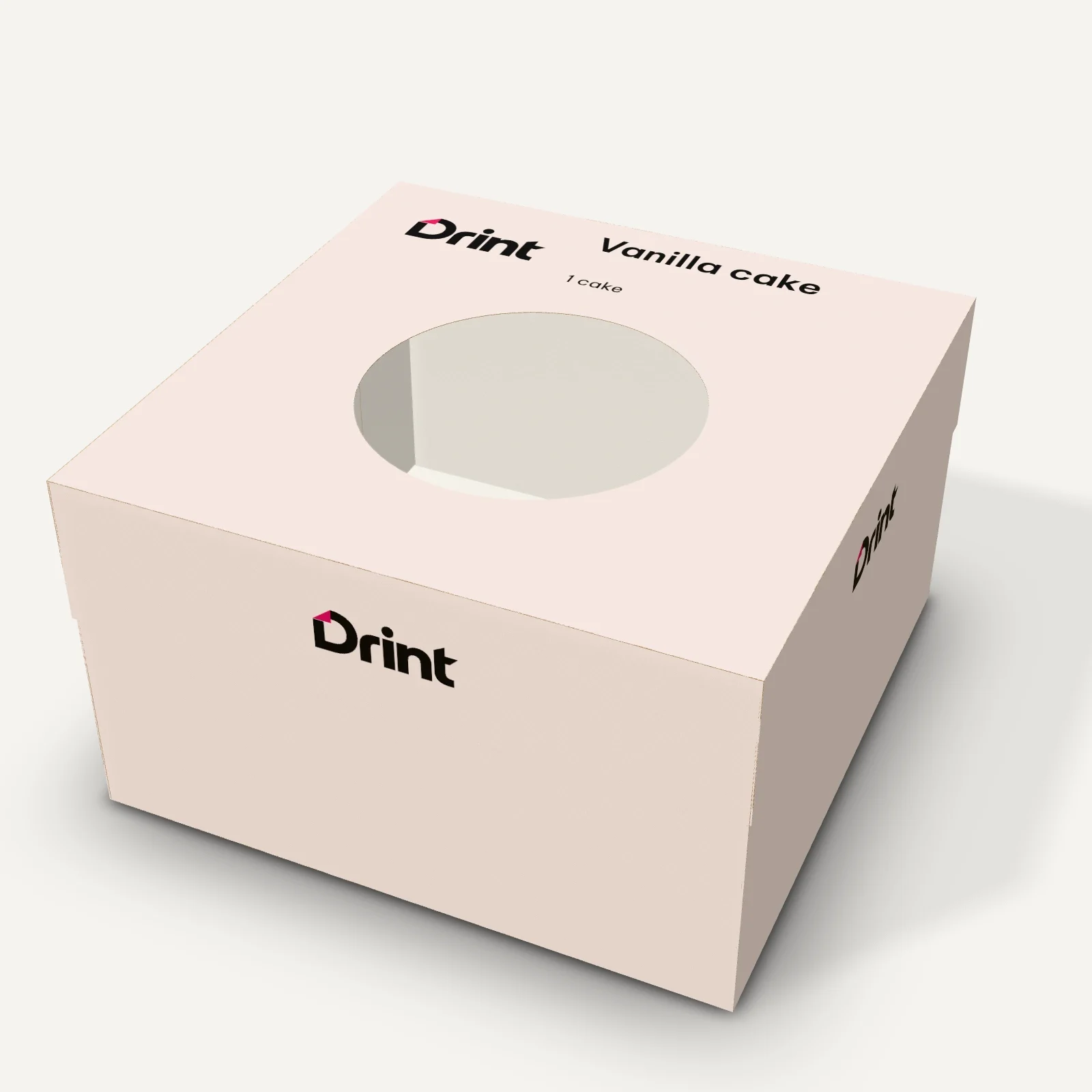 Two-piece cake box 3D mockup