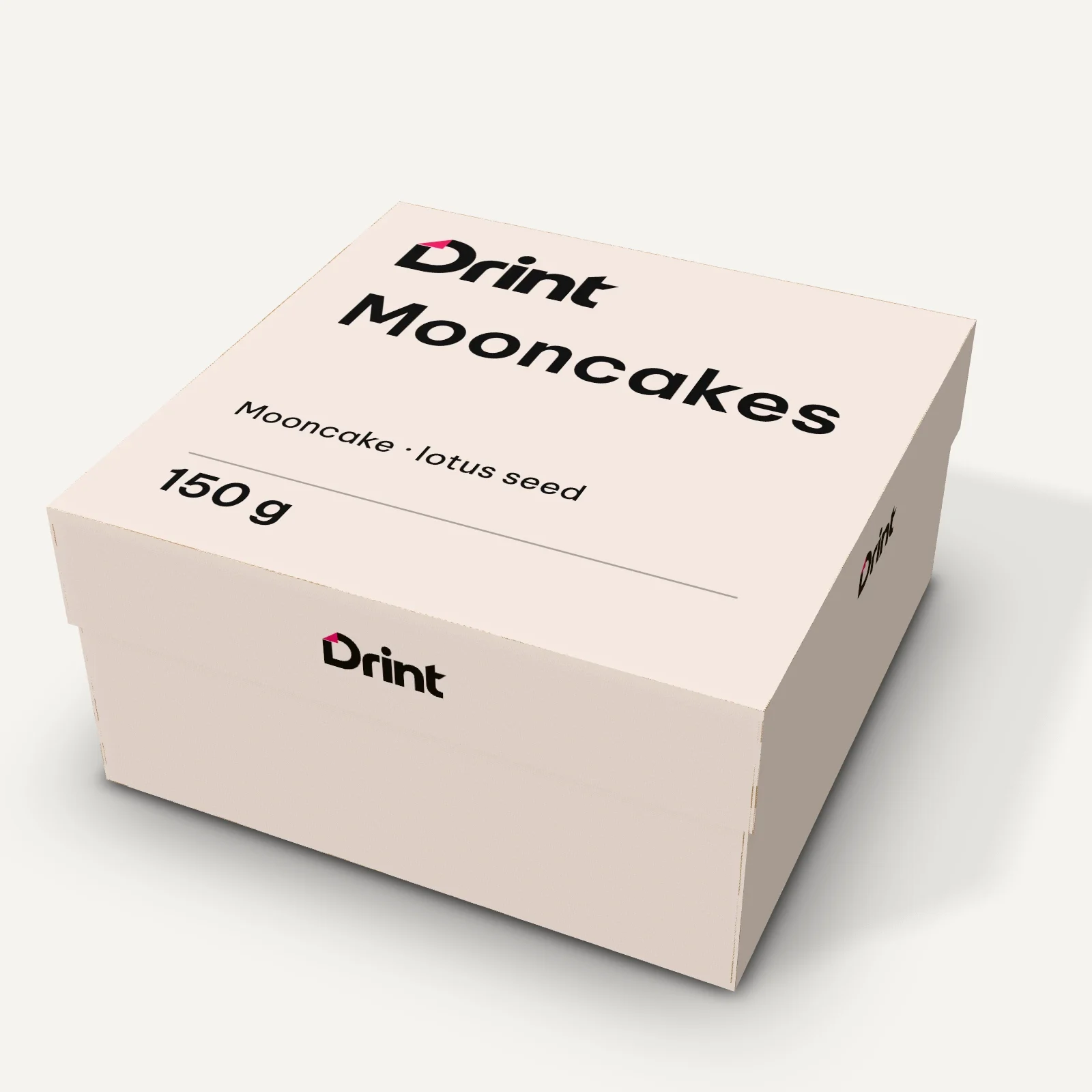 Two-piece single mooncake box 3D mockup