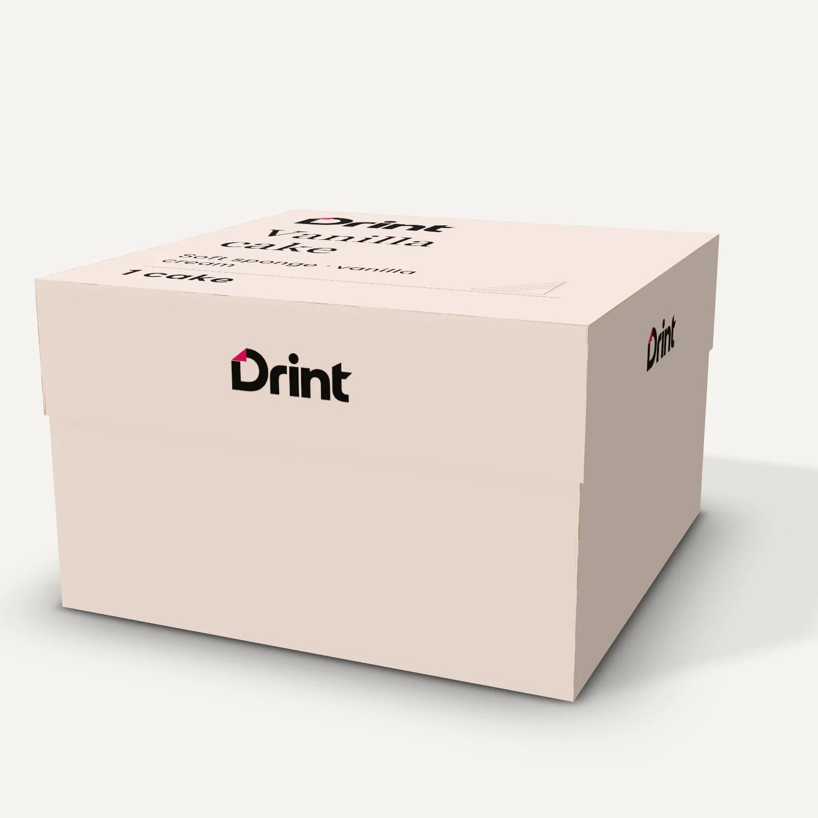 Two-piece small cake box 3D mockup