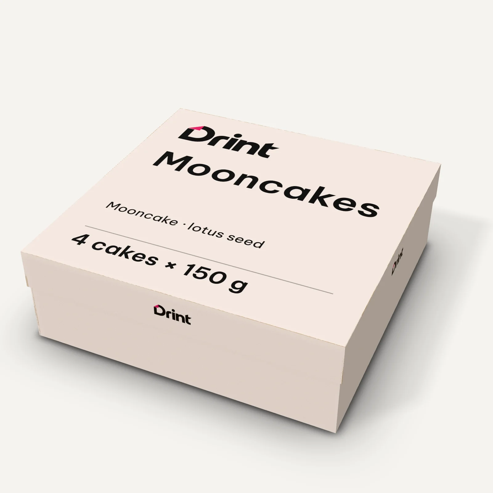 Two-piece snow-skin mooncake box 3D mockup