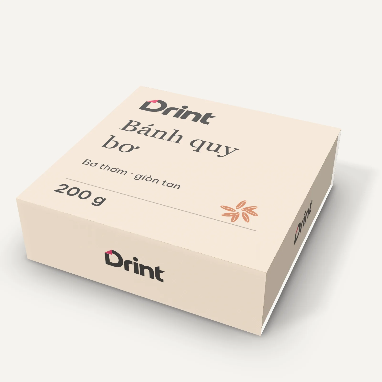 Mockup Hộp bánh nam châm 3D