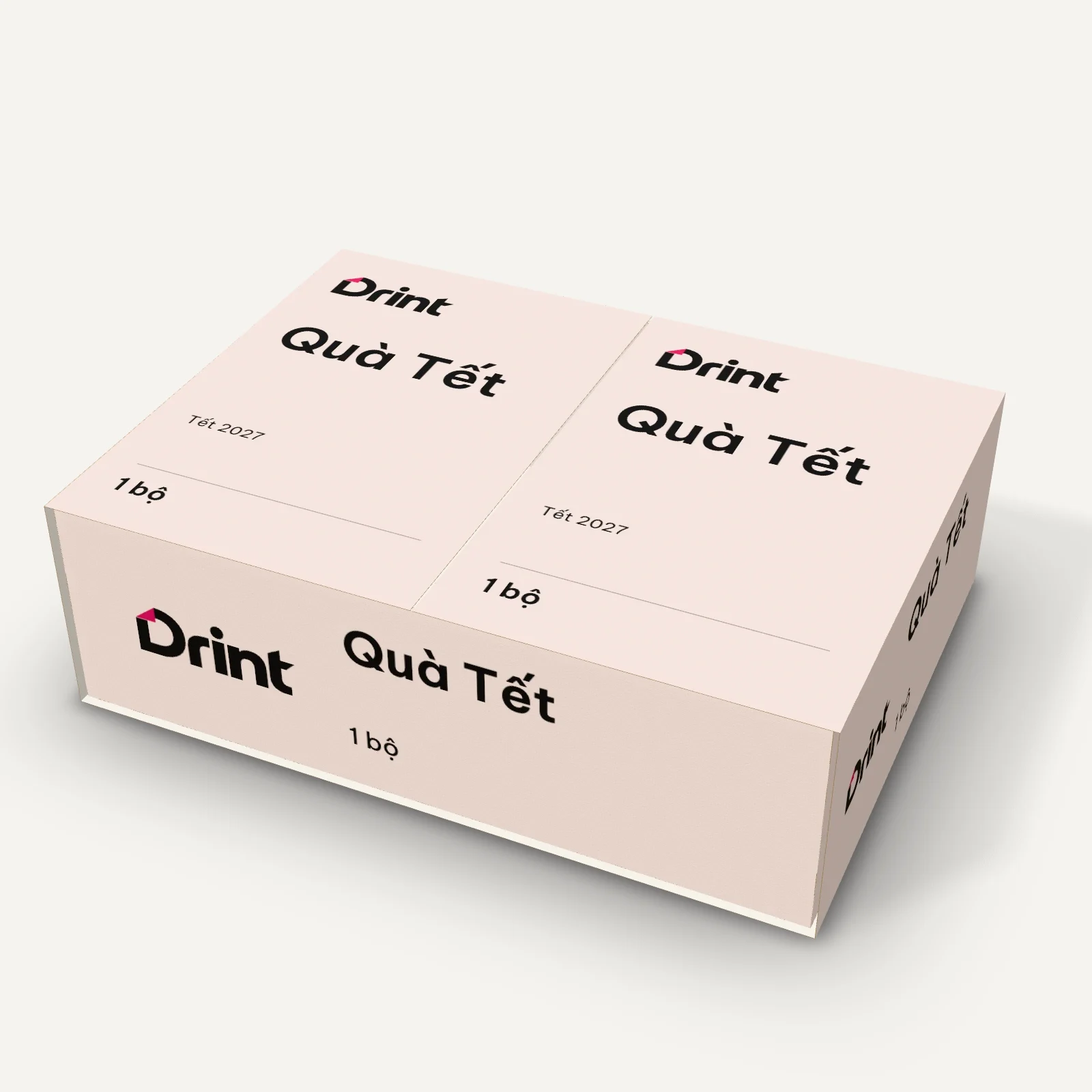 Mockup Hộp cánh tủ quà Tết 3D