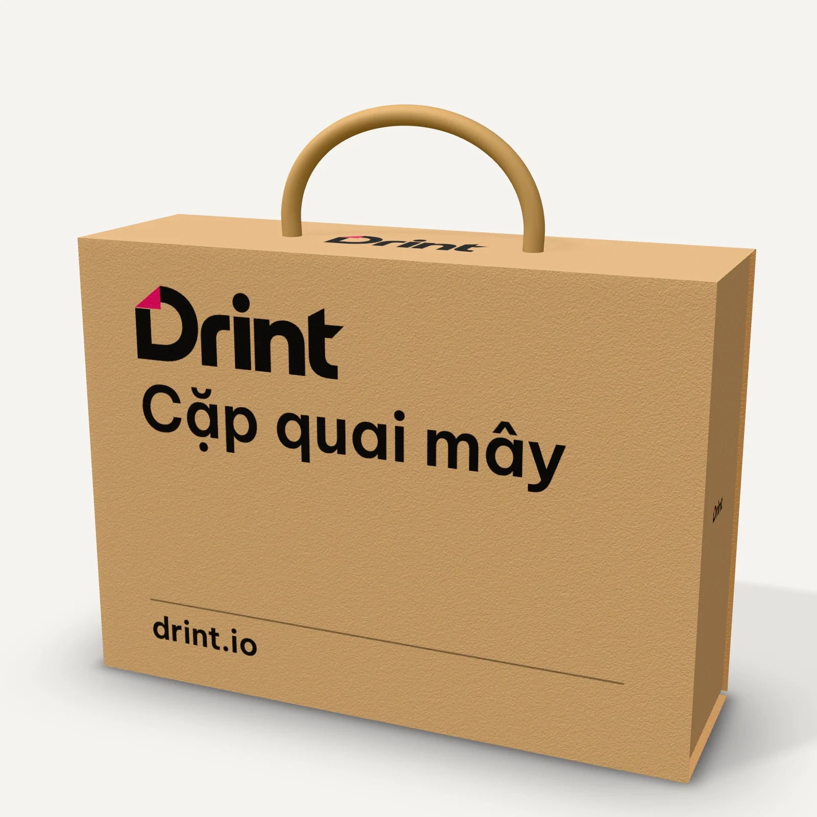 Mockup Hộp cặp quai mây 3D