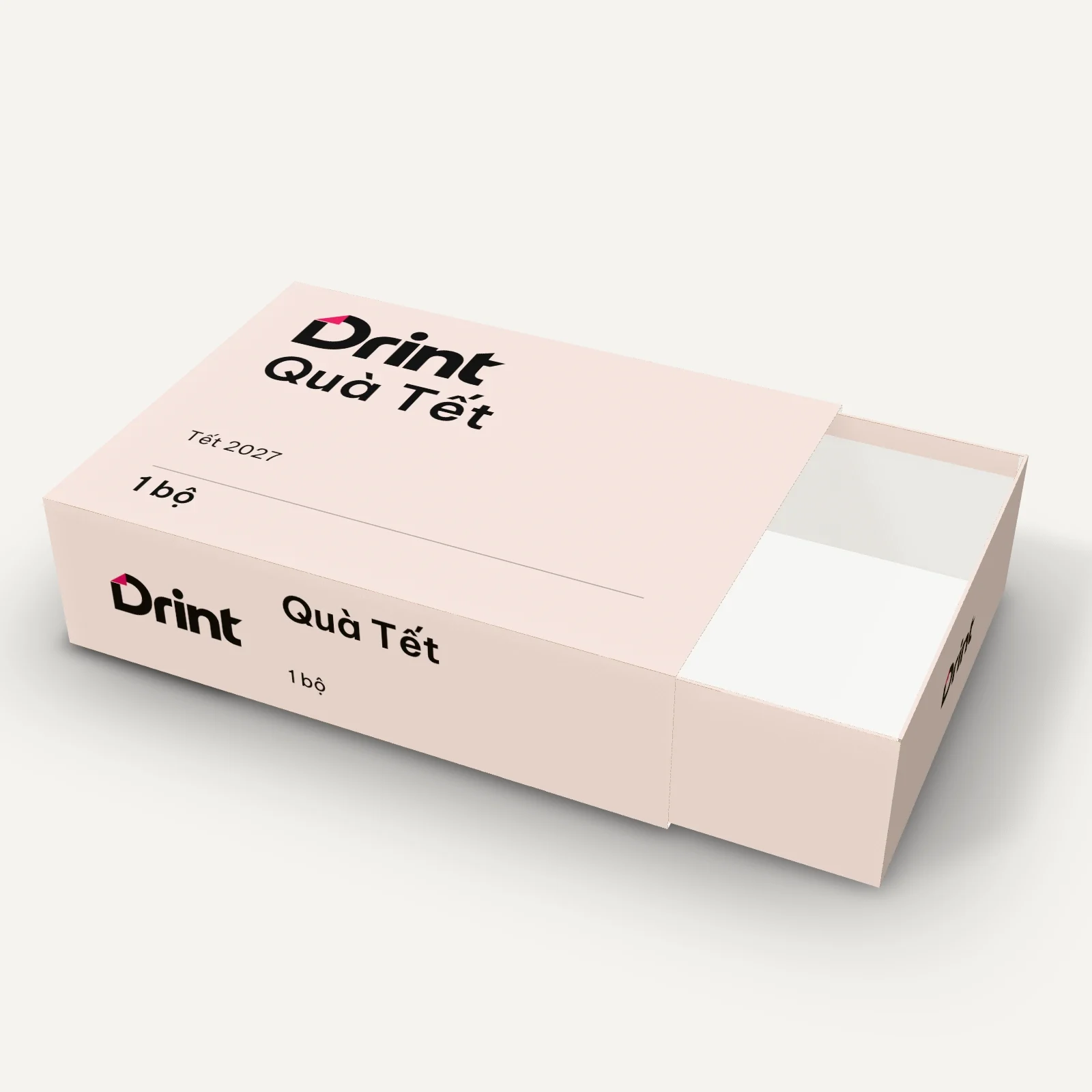 Mockup Hộp cứng ngăn kéo quà Tết 3D