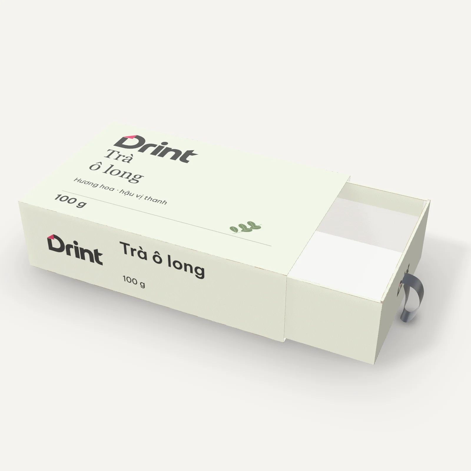 Mockup Hộp cứng ngăn kéo trà 3D