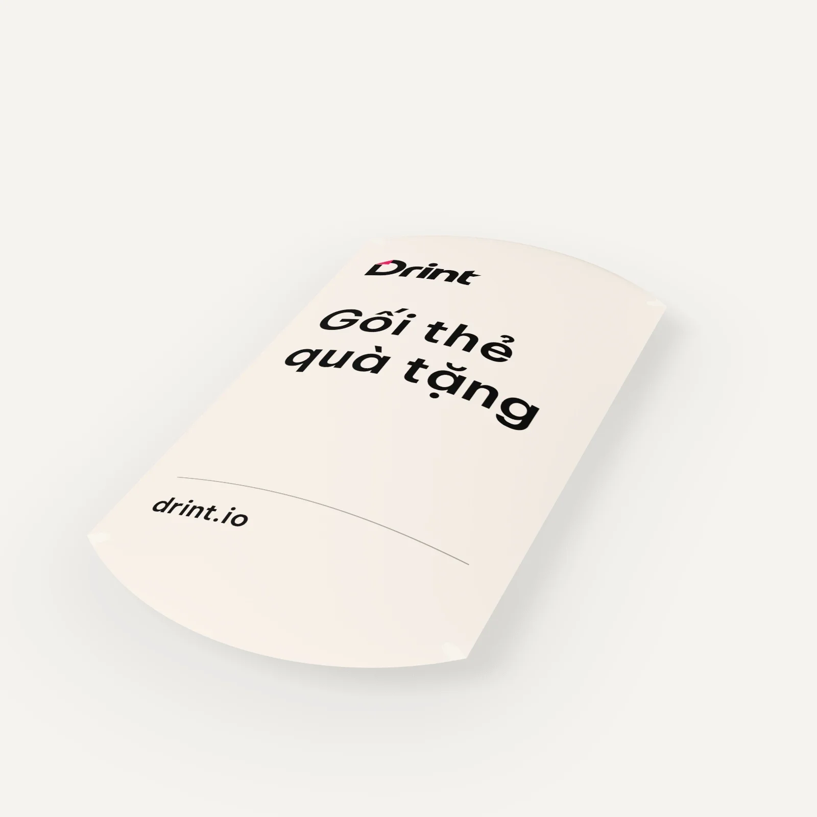 Mockup Hộp gối thẻ quà tặng 3D