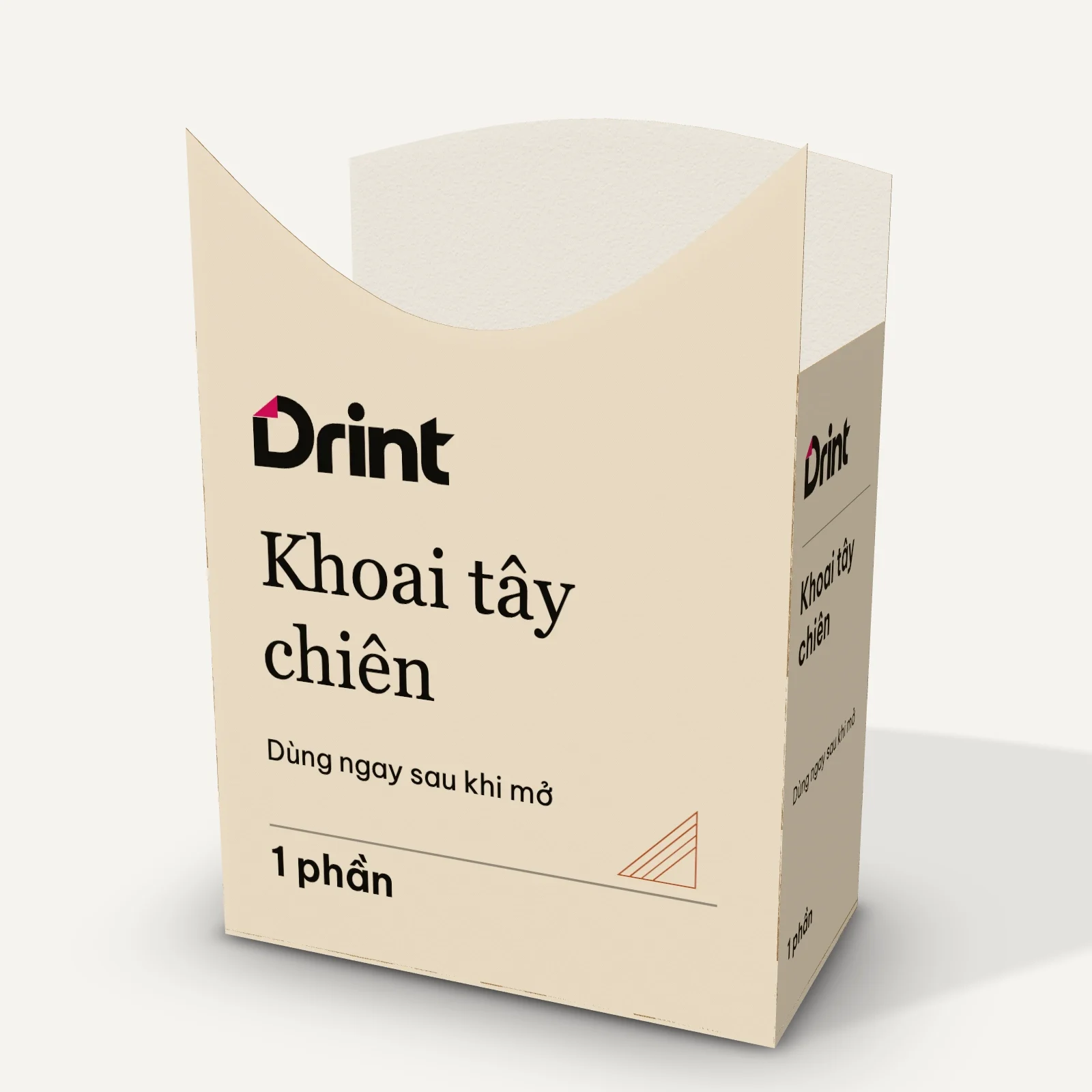 Mockup Hộp khoai chiên nhỏ 3D