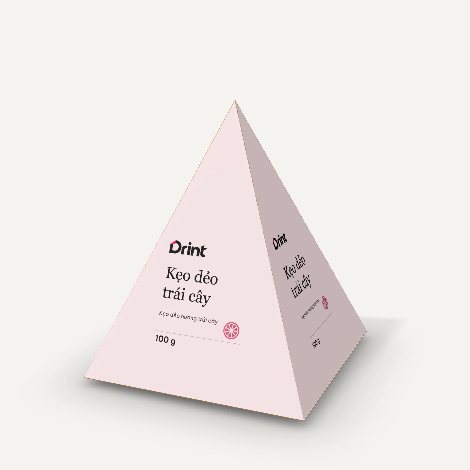 Mockup Hộp kim tự tháp kẹo cưới 3D