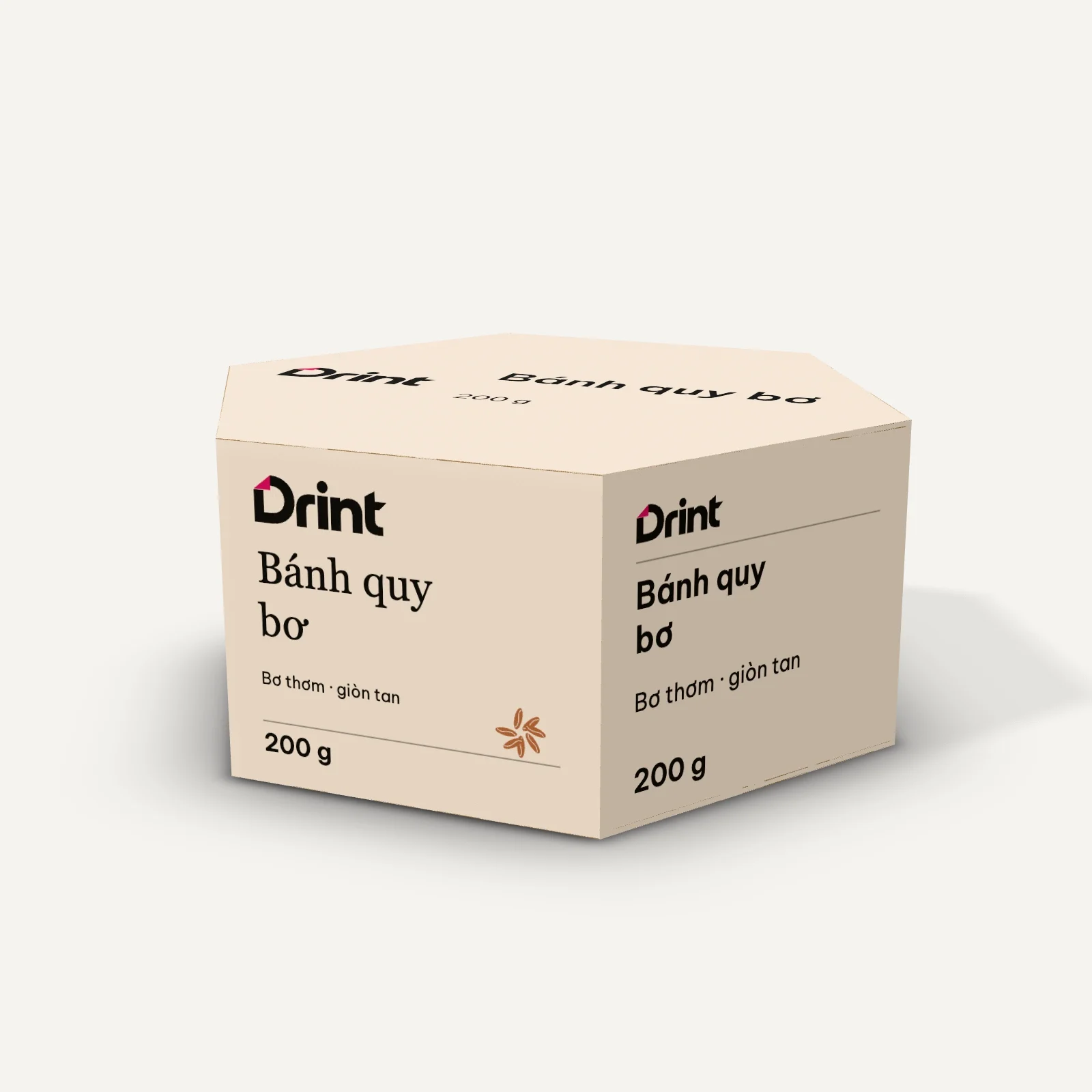 Mockup Hộp lục giác bánh quy 3D