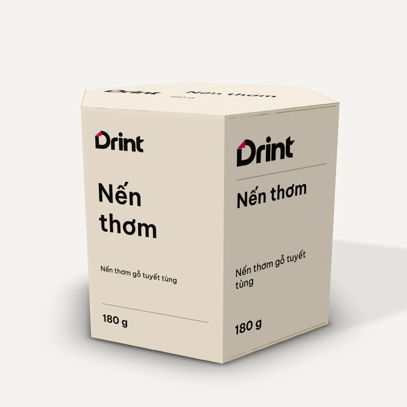 Mockup Hộp lục giác nến thơm 3D
