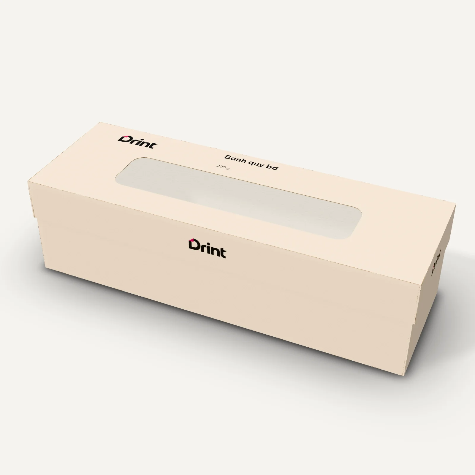 Mockup Hộp macaron cửa sổ 3D