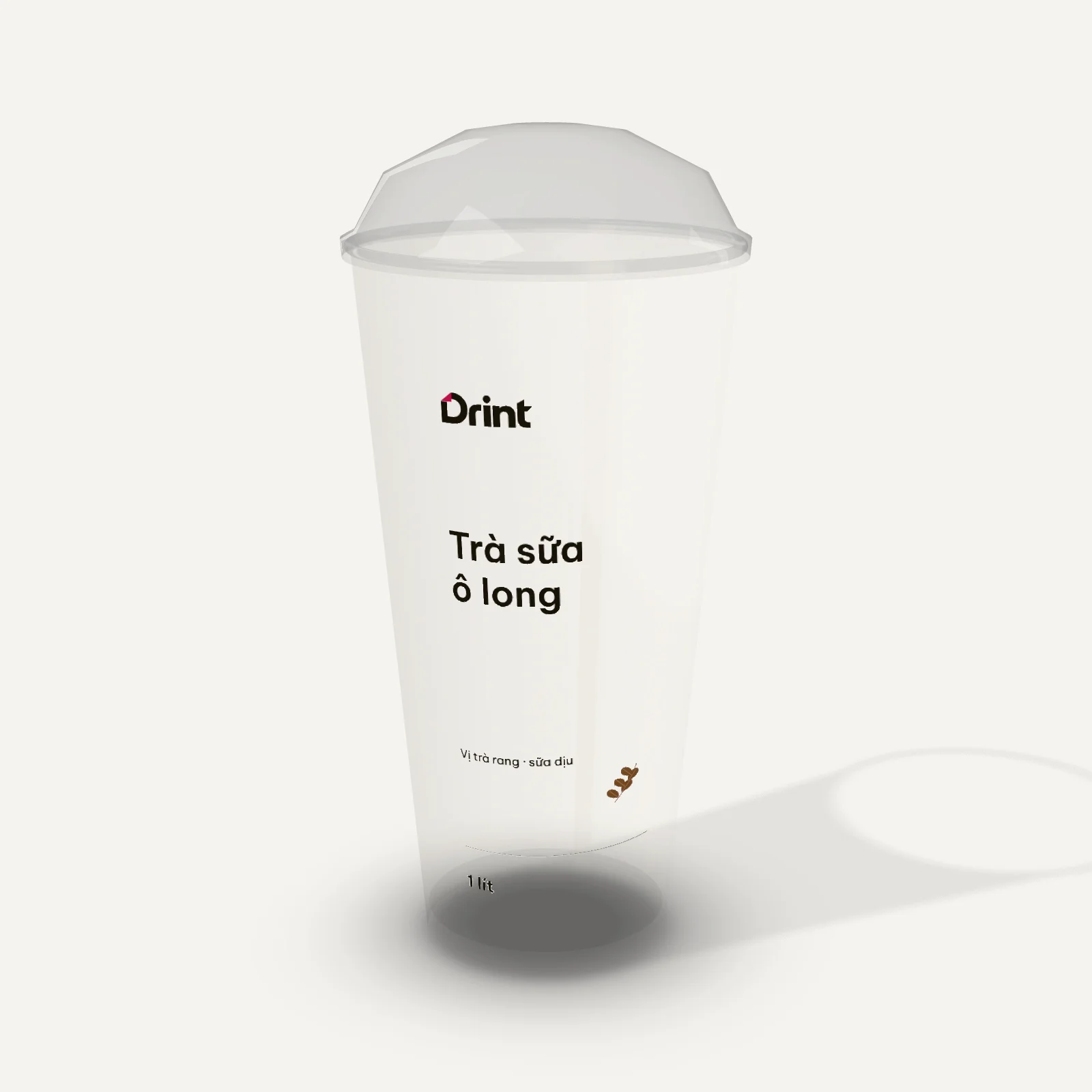 Mockup Ly nhựa trà sữa 3D